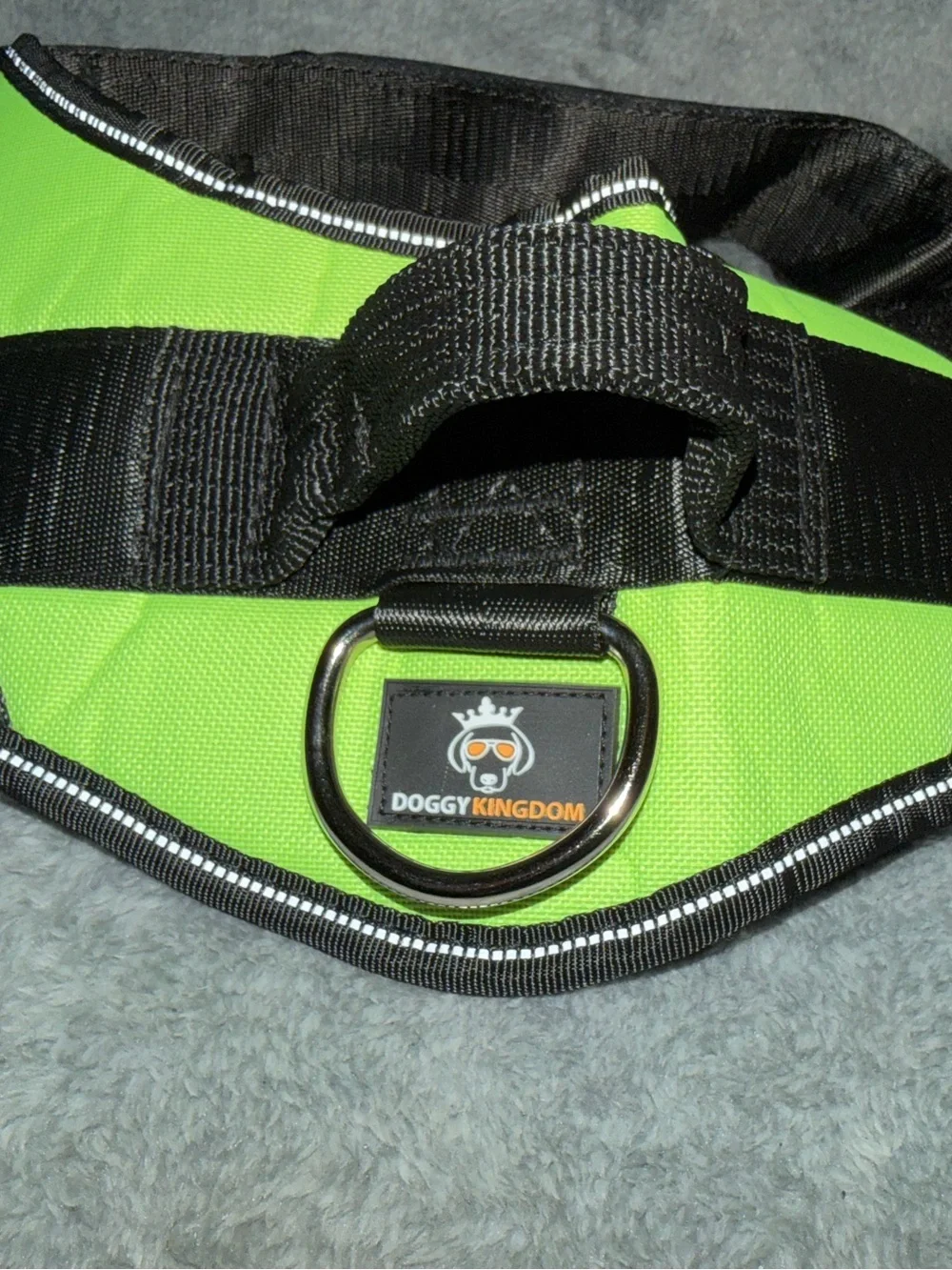 Doggy Kingdom Brand Neon Green No Pull Dog Harness Size Large Reflective Straps